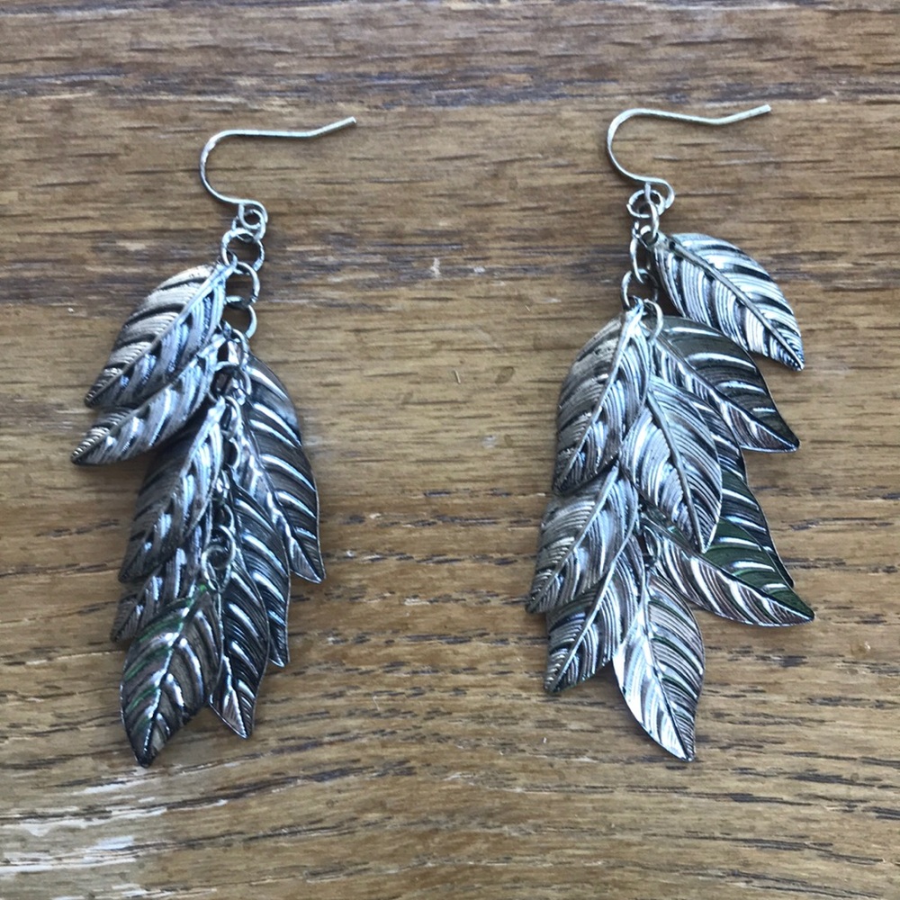 Silver Feather Earrings